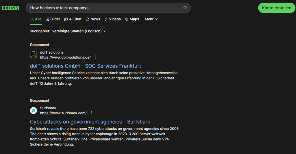 ecosia search
